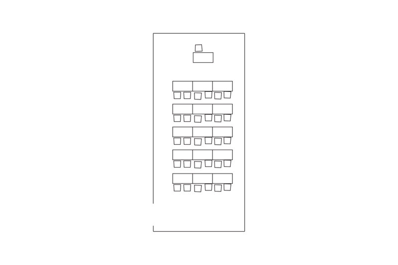 Servatius - Parlamentarische Bestuhlung - 15 Tische, 30 Sitzplätze