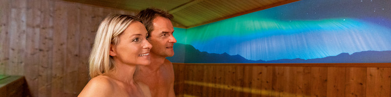 Polaris-Sauna in der Saunawelt des Vitarium mit 100 °C und 10 % Luftfeuchtigkeit